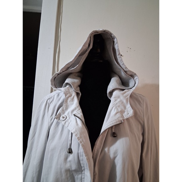 J. Jill Womens Medium Petite Gray Hooded Parka Detachable Fleece Lining Jacket - Picture 3 of 8